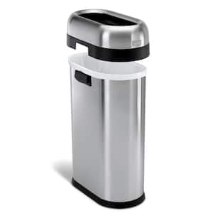 13 Gal. Open Top Slim Commercial Trash Can, Brushed Stainless Steel