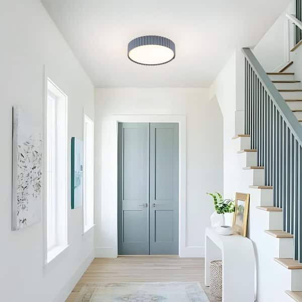 TinHon 12 in. Modern Gray 5CCT Dimmable LED Flush Mount Ceiling