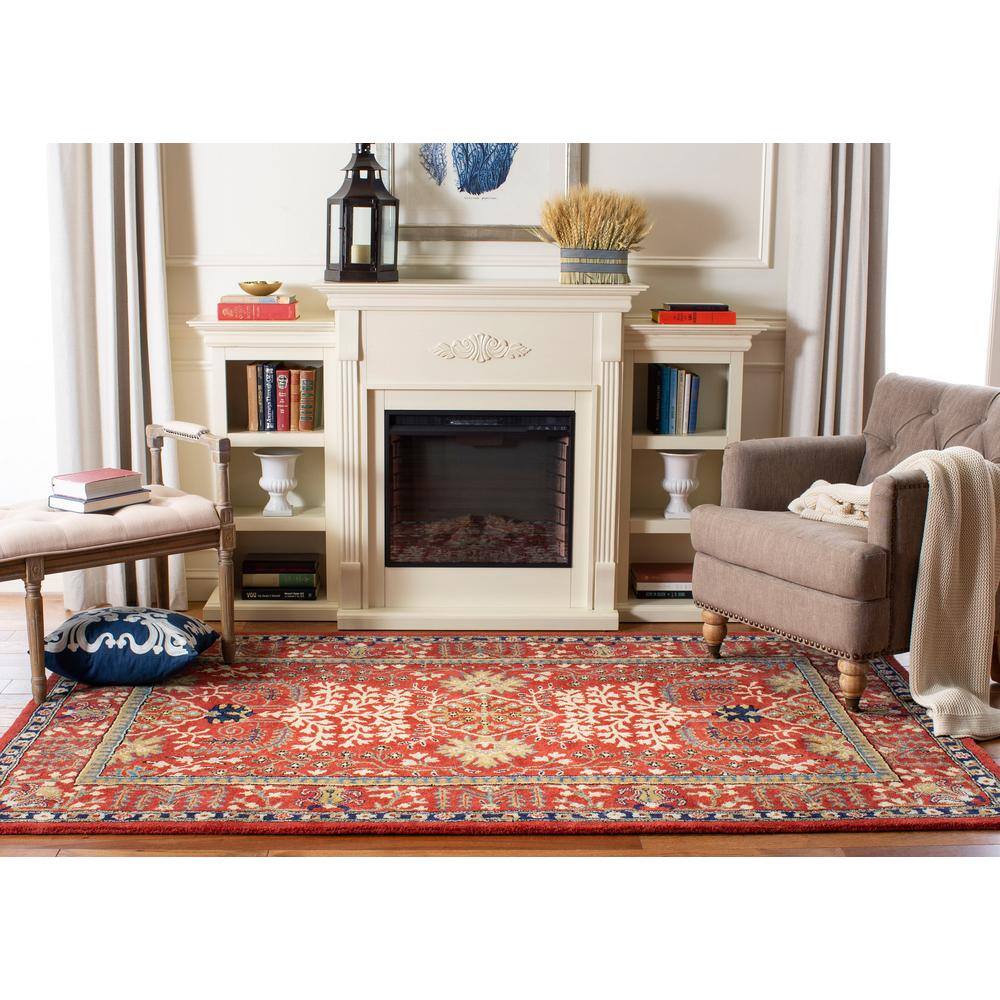 Antiquity Red/Multi 6' Square Hand-Tufted Wool Area Rug