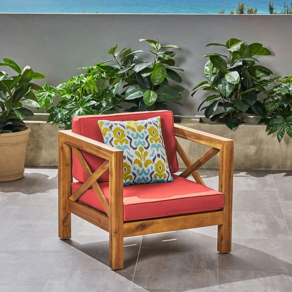 Teak Red Outdoor Deep Seating Chair with Sunbrella (1-Pack)​ price history on PriceWatchPro