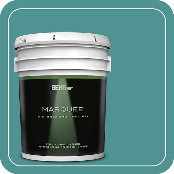 BEHR MARQUEE 5 gal. #500D-6 Mirage Lake Semi-Gloss Enamel Exterior Paint & Primer