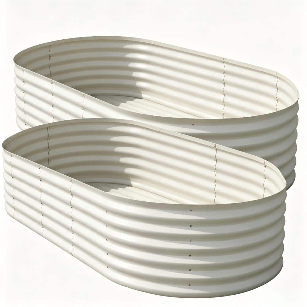 Durable Galvanized Raised Garden Bed Set for Vegetables & Flowers Rust-Resistant  300x120x45cm Beige 2pk price history on PriceWatchPro