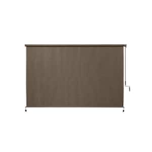 Chocolate Cordless 95% UV Block Fade Resistant Fabric with HeatShield Exterior Roller Shade 96 in. W x 84 in. L