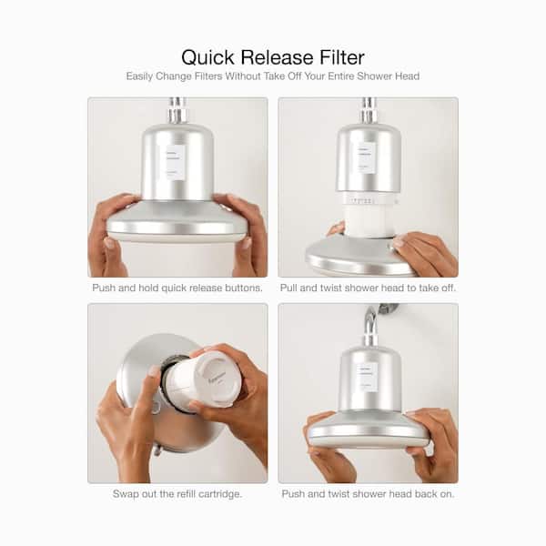 Pro 7 in. Unit Mount Fixed Shower Head Filter - Chrome