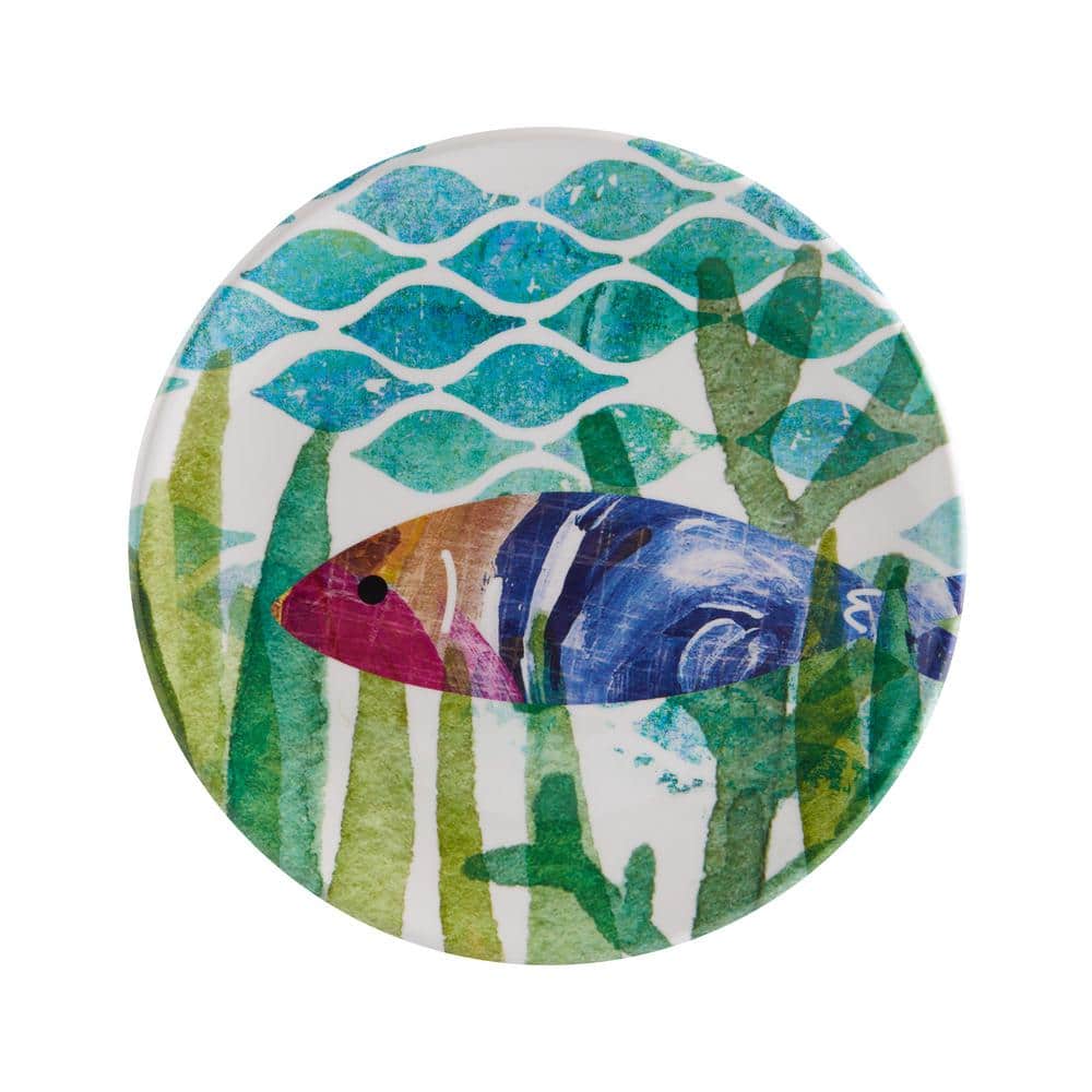 Colorful Fish Melamine 12-Piece Dinnerware Set, Service for 4