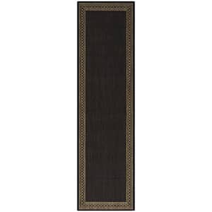 Brown/Black 2 x Doormat 2 ft. x 7 ft. Area Rug