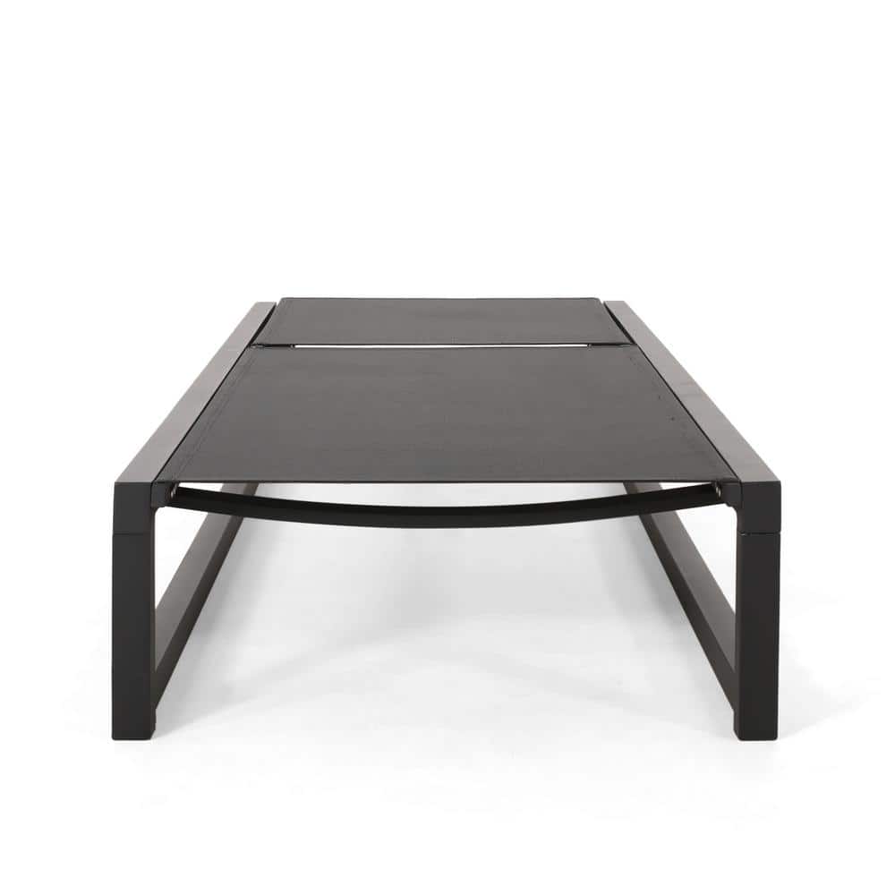 Modesta Black Aluminum Outdoor Adjustable Chaise Lounge
