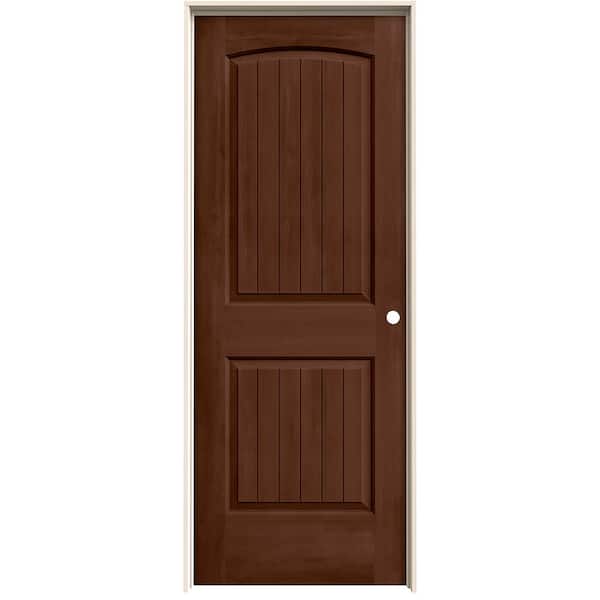 JELD-WEN 24 in. x 80 in. Santa Fe Milk Chocolate Stain Left-Hand Molded Composite Single Prehung Interior Door
