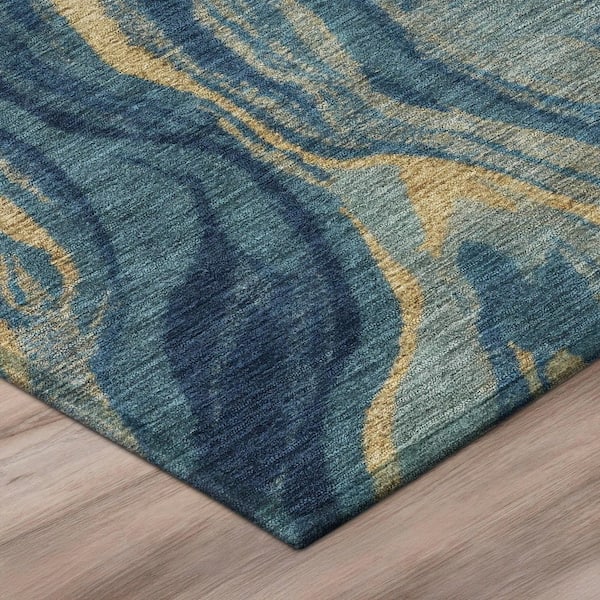 Chantille Machine Washable Indoor/Outdoor Abstract ACN3025 Navy 3 ft. x 4 ft. Area Rug