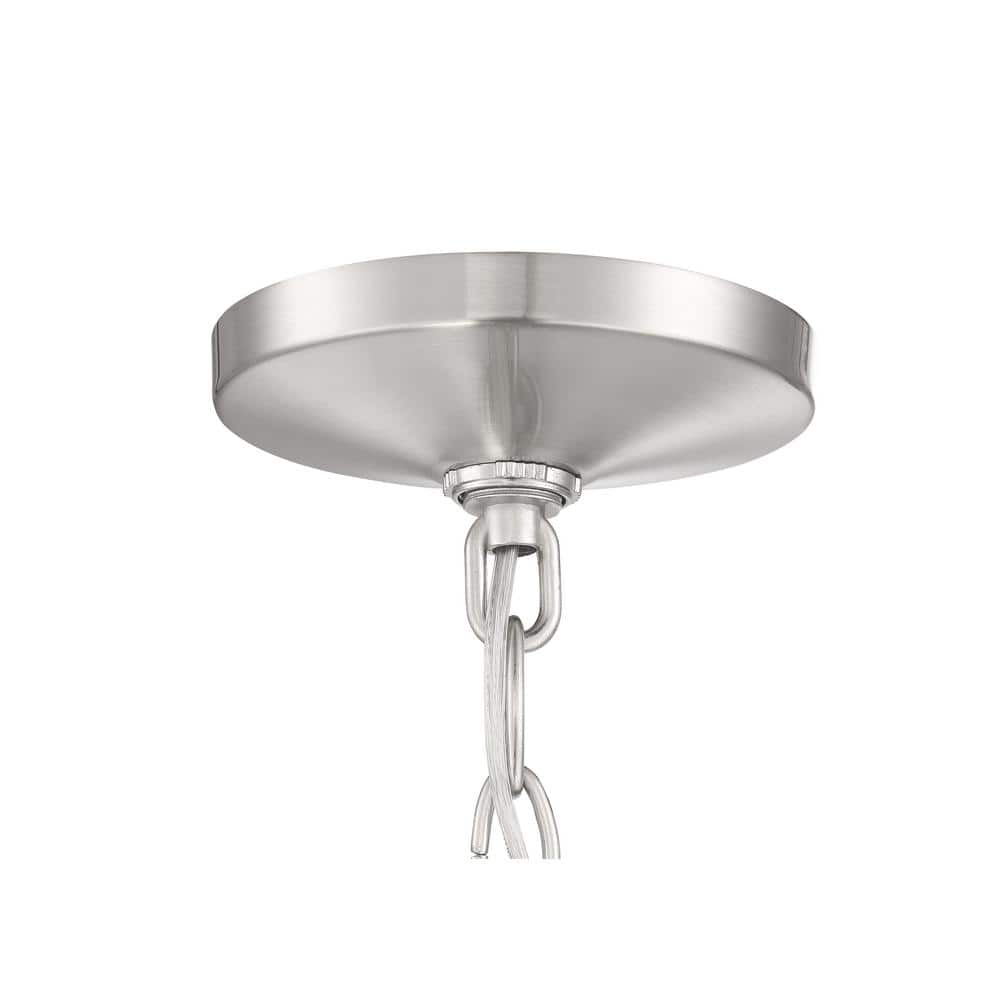 Elegant Grace 26" Transitional Nickel & Crystal 5-Light Chandelier