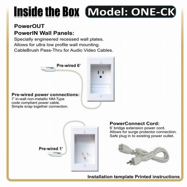SPORTLINK In-Wall TV Cable Management Kit TV Cord Hider For Office