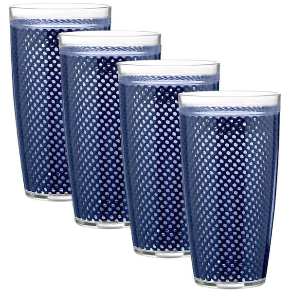 Kraftware Fishnet 22 oz. Navy Insulated Drinkware (Set of 4)