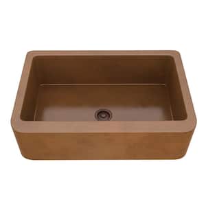 Venture Farmhouse Handmade Copper 33 in. Single Bowl Kitchen Sink in Polished Antique Copper