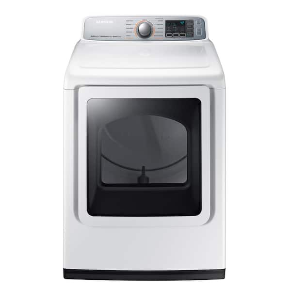 Samsung 7.4 cu. ft. Gas Dryer with Steam in White
