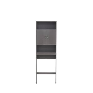 24.8 in. W x 76.77 in. H x 7.87 in. D Gray Over-the-Toilet Storage Bathroom Cabinet