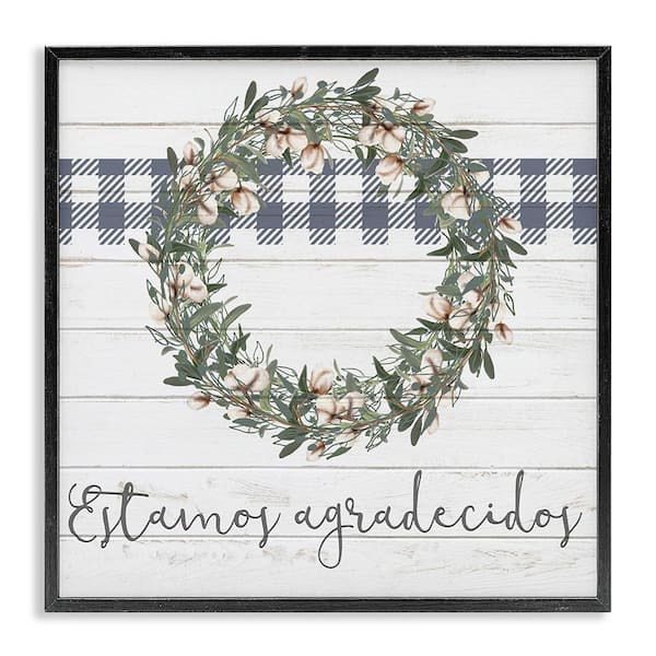 Stupell Industries Farmhouse Be Grateful by Kim Allen Black Framed Typography Giclee Art Print 24 in. x 24 in.
