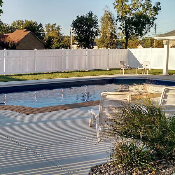 Weatherables Huntington 6x8 White Vinyl Semi-Privacy Fence Panel Kit