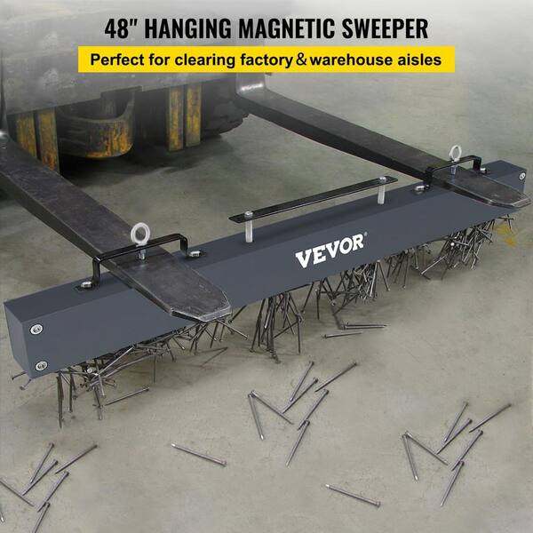 Nail Magnet VEVOR Hanging Magnetic Sweeper Pickup Tool, 120lbs Nail Hang Type Magnetic Forklift Sweeper Industrial Vevor Magnetic Sweeper