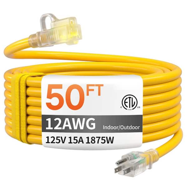 50 ft. 1875W 12-Gauge 1-Conductor 15 Amp 1875W Outdoor Extension