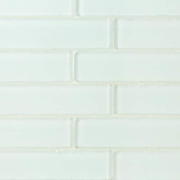 Ivy Hill Tile Ocean Mist Beached 2 in. x 8 in. x 8 mm Frosted Glass Subway Tile (36 pieces 4 sq.ft./Box)