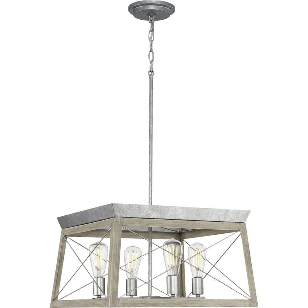 Briarwood Galvanized Finish Rectangular Rustic Chandelier