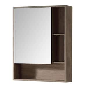 Shawbridge 24 in. W x 29.50 in. H Small Rectangular Shadow Gray Surface Mount Medicine Cabinet with Mirror Left Hand