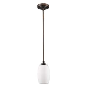 Sophia Indoor 1-Light Mini Pendant with Glass Shade in Oil Rubbed Bronze