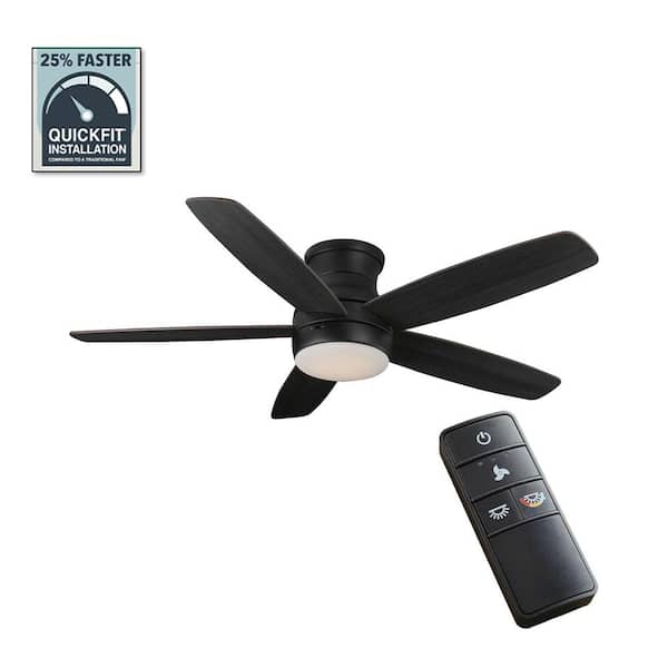 Home Decorators Collection Ashby Park 52 in. White Color Changing Integrated LED Matte Black Indoor Ceiling Fan with Light Kit and Remote Control
