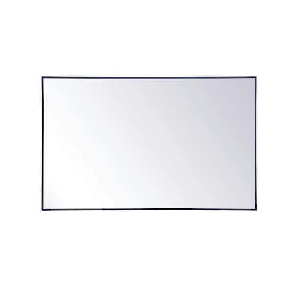 Unbranded Large Rectangle Blue Modern Mirror (48 in. H x 30 in. W)