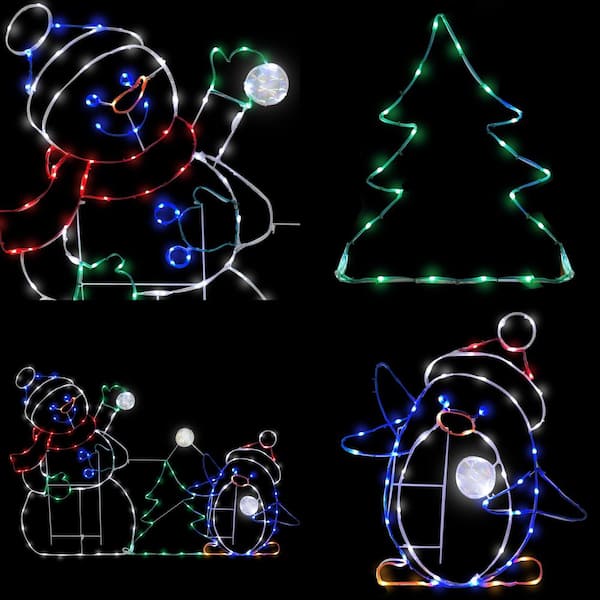 Puleo International 3.5 ft. Snowman with Penguin Outdoor Christmas