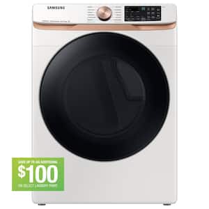 7.5 cu. ft. Smart Electric Dryer in Ivory White with Steam Sanitize+ and Sensor Dry