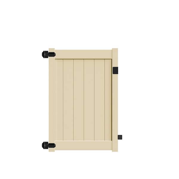 Barrette Outdoor Living Bryce and Washington Series 4 ft. W x 5 ft. H Sand Vinyl Un-Assembled Fence Gate