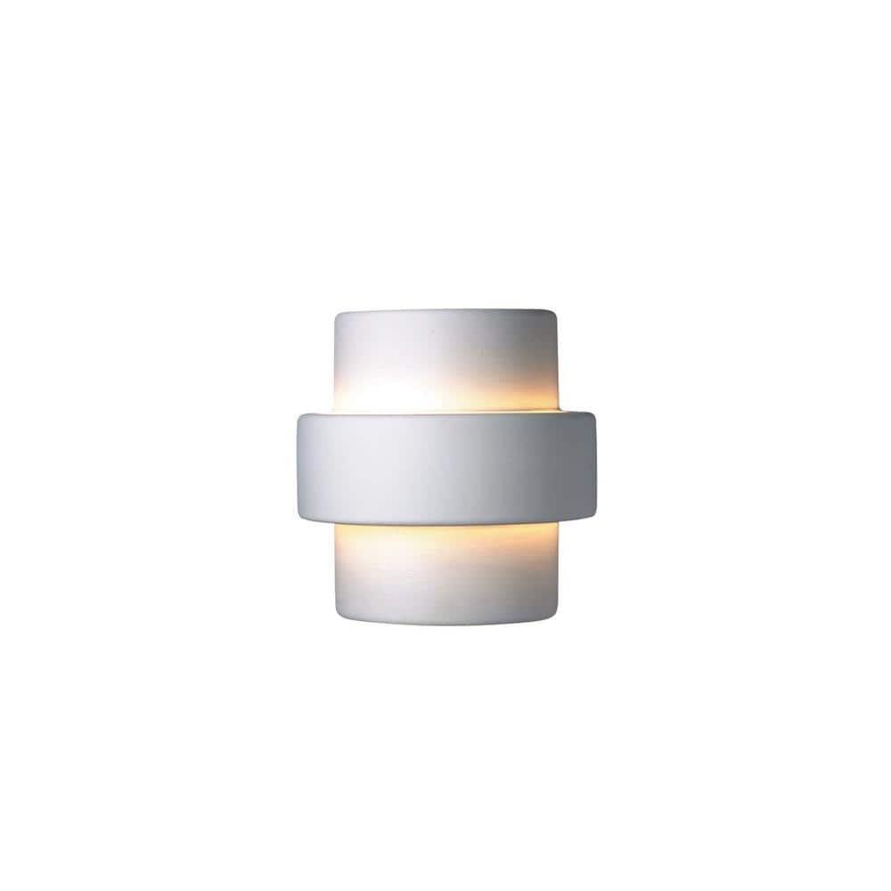 Justice Design Ambiance 2-Light Large Step Bisque Wall Sconce