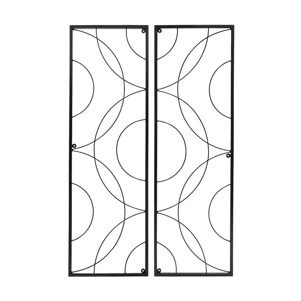 Black Wrought Iron Modular Wall Trellis Set