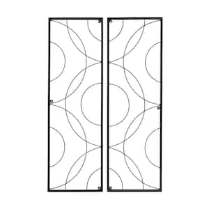 Traditional Corona Decorative Garden Trellis of 2-Pieces, 42 in. Tall Black Powder Coat Finish