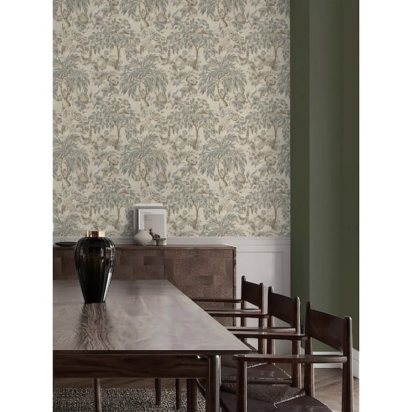 Forest and the Trees Stone Scenic Vinyl Peel and Stick Wallpaper Roll (Covers 30.75 sq. ft.)