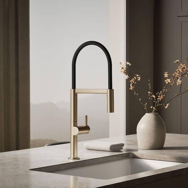 Components 1 Handle Deck Mount Standard Kitchen Faucet in Vibrant Brushed Bronze