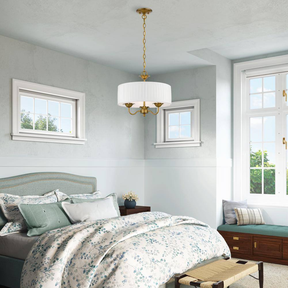 Antique Gold Leaf Mini Drum Pendant Light