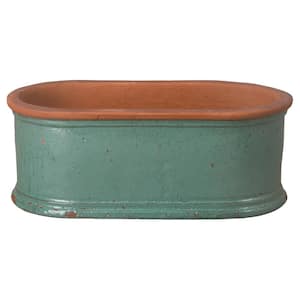28.5 in. x 15 in. x 15 in. H Large Oval Window Box, Teal