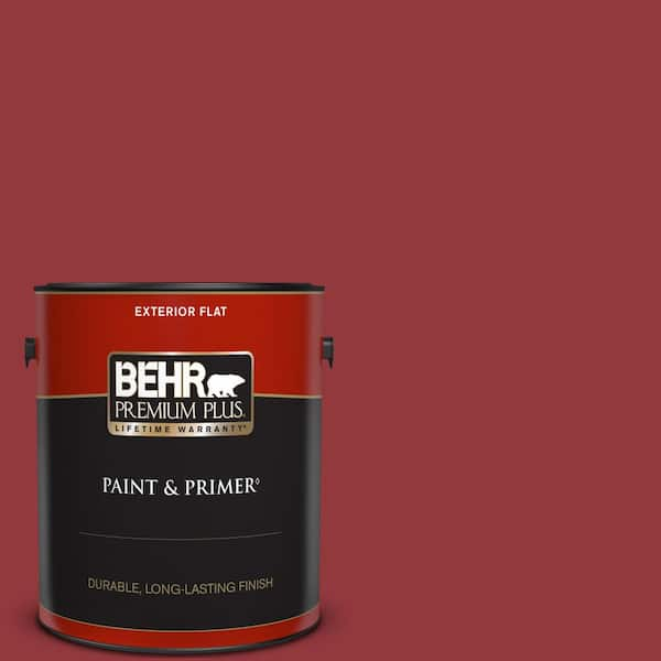 BEHR PREMIUM PLUS 1 gal. #ECC-32-3 Cherry Tree Flat Exterior Paint & Primer