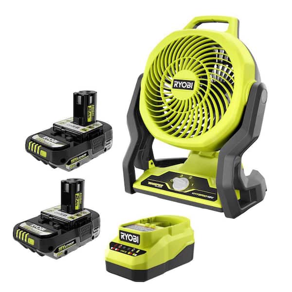 HIGH POWER FAN UNIT & BATTERY×２ セット RYOBI ONE+ 18V Cordless Hybrid 7.5 in. Fan Kit with (2) 2Ah