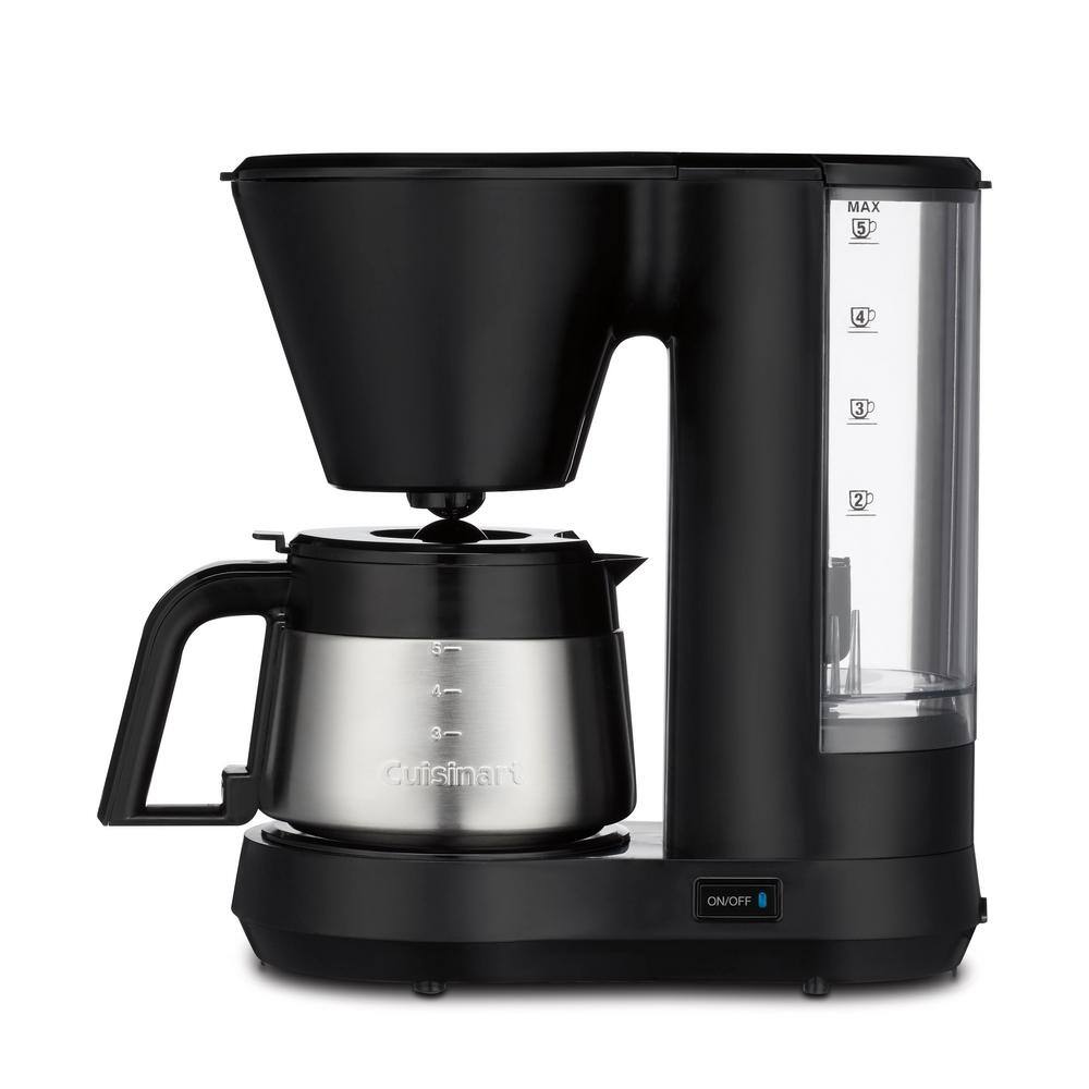 Compact Black and Stainless Steel Programmable Drip Coffee Maker
