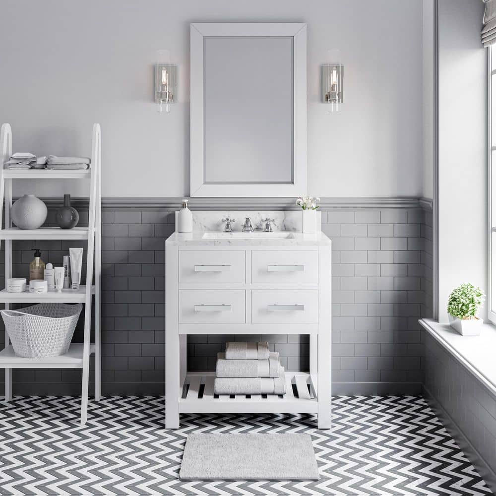30 in. Vanity in Carrara White with Marble Vanity Top in Carrara White price history on PriceWatchPro