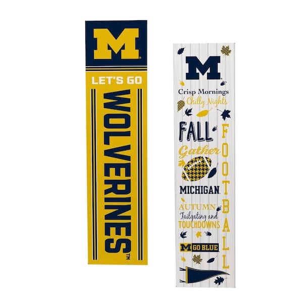47 in. Double-Sided Leaner Fall Seasonal Porch Sign, University Of Michigan