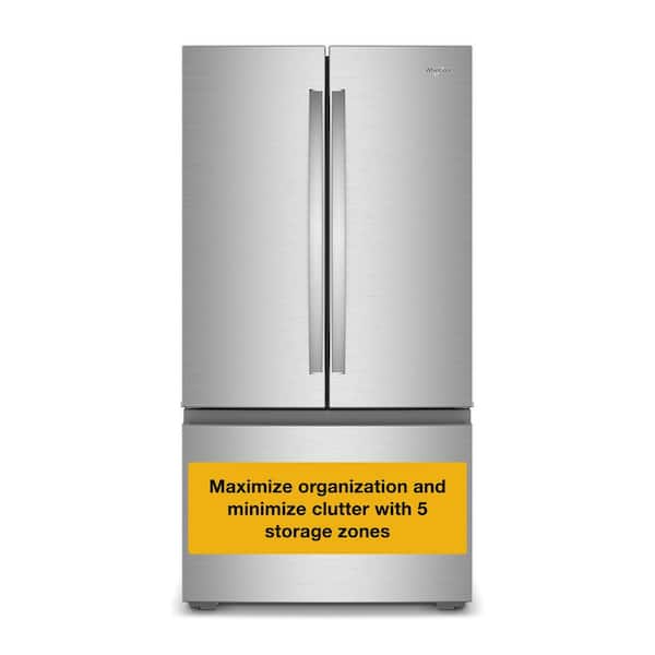 36 in. 24 cu ft. True Counter Depth French Door Refrigerator in Print Resistant Stainless with Interior Water Dispenser