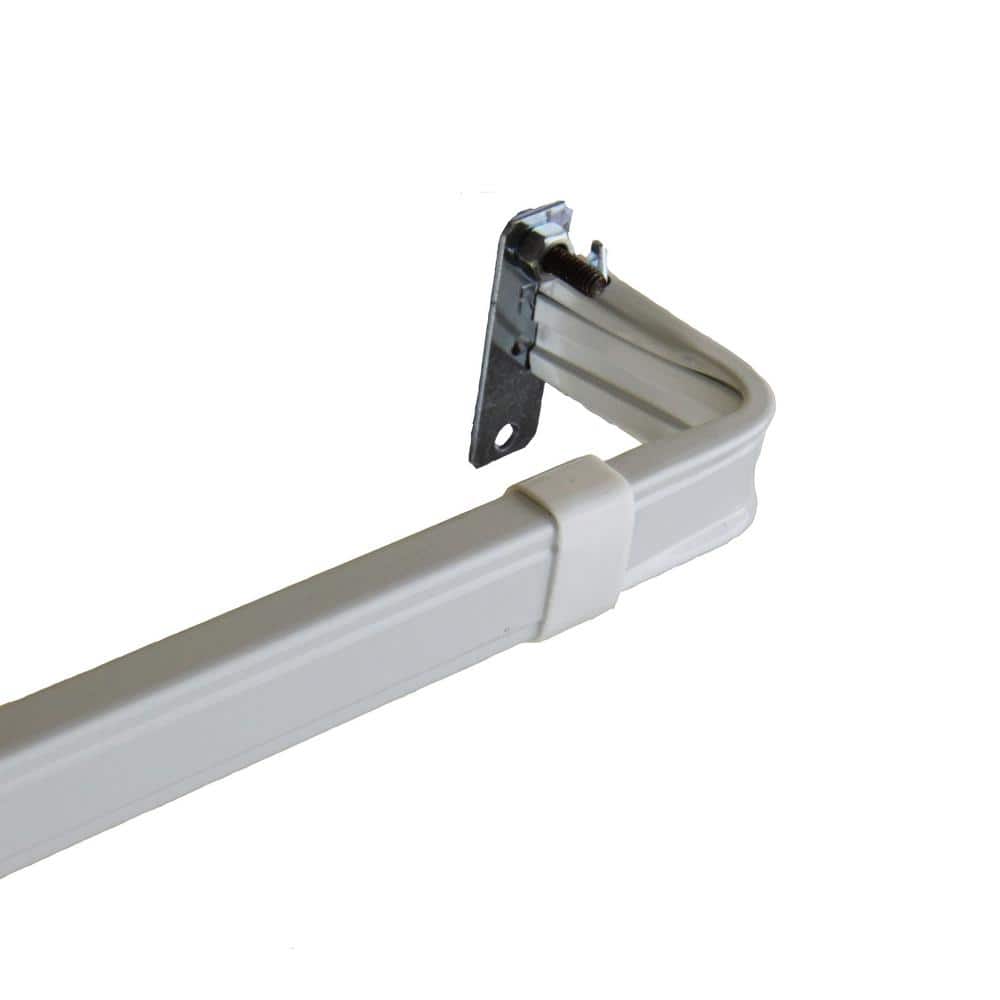 White Adjustable Metal Curtain Pole with Brackets