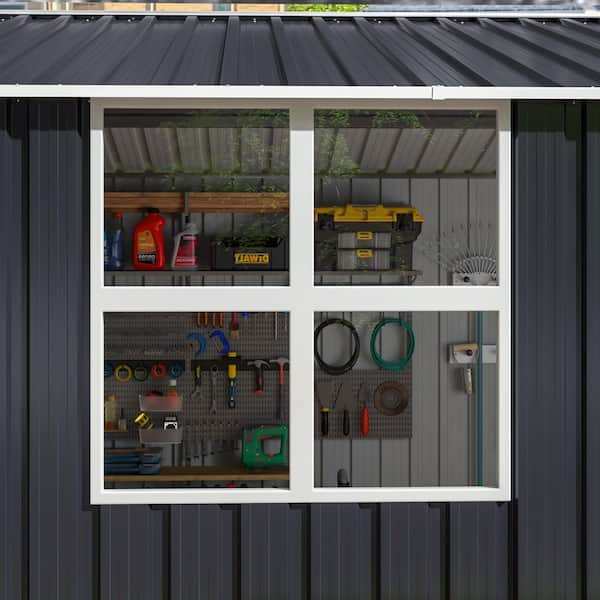 VIWAT 12 ft. W x 10 ft. D Metal Outdoor Storage Garden Tool Steel