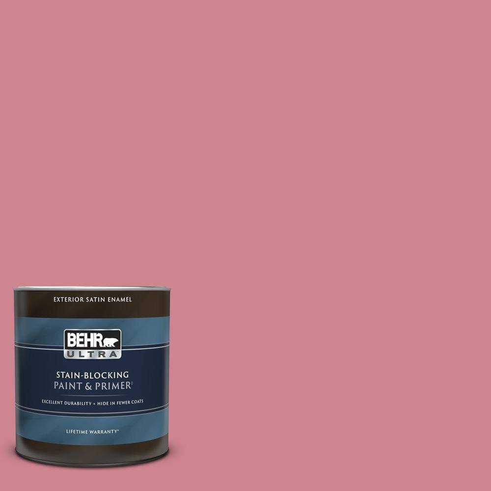 BEHR ULTRA 1 qt. 130D4 Rose Sachet Satin Enamel Exterior Paint