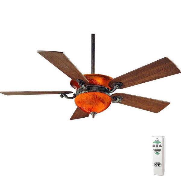 Hampton Bay Rhodes 52 in. Indoor Nutmeg Ceiling Fan with Light Kit and Remote Control
