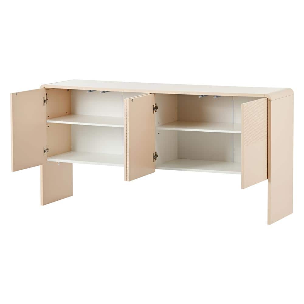 60 in. W x 15.7 in. D x 30 in. H Bathroom Beige Linen Cabinet